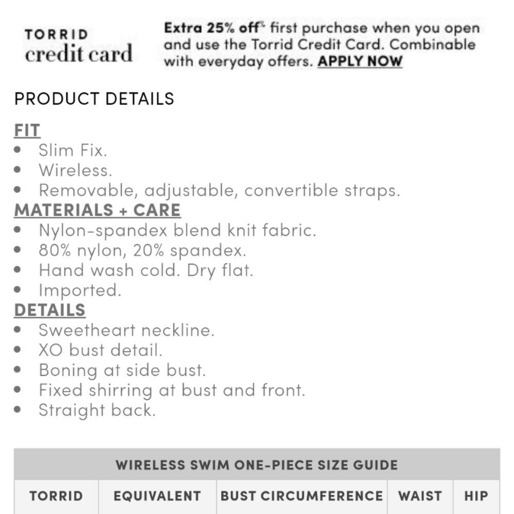 Torrid Slim Fix Lattice Front One Piece Swimsuit - Picture 4 of 4